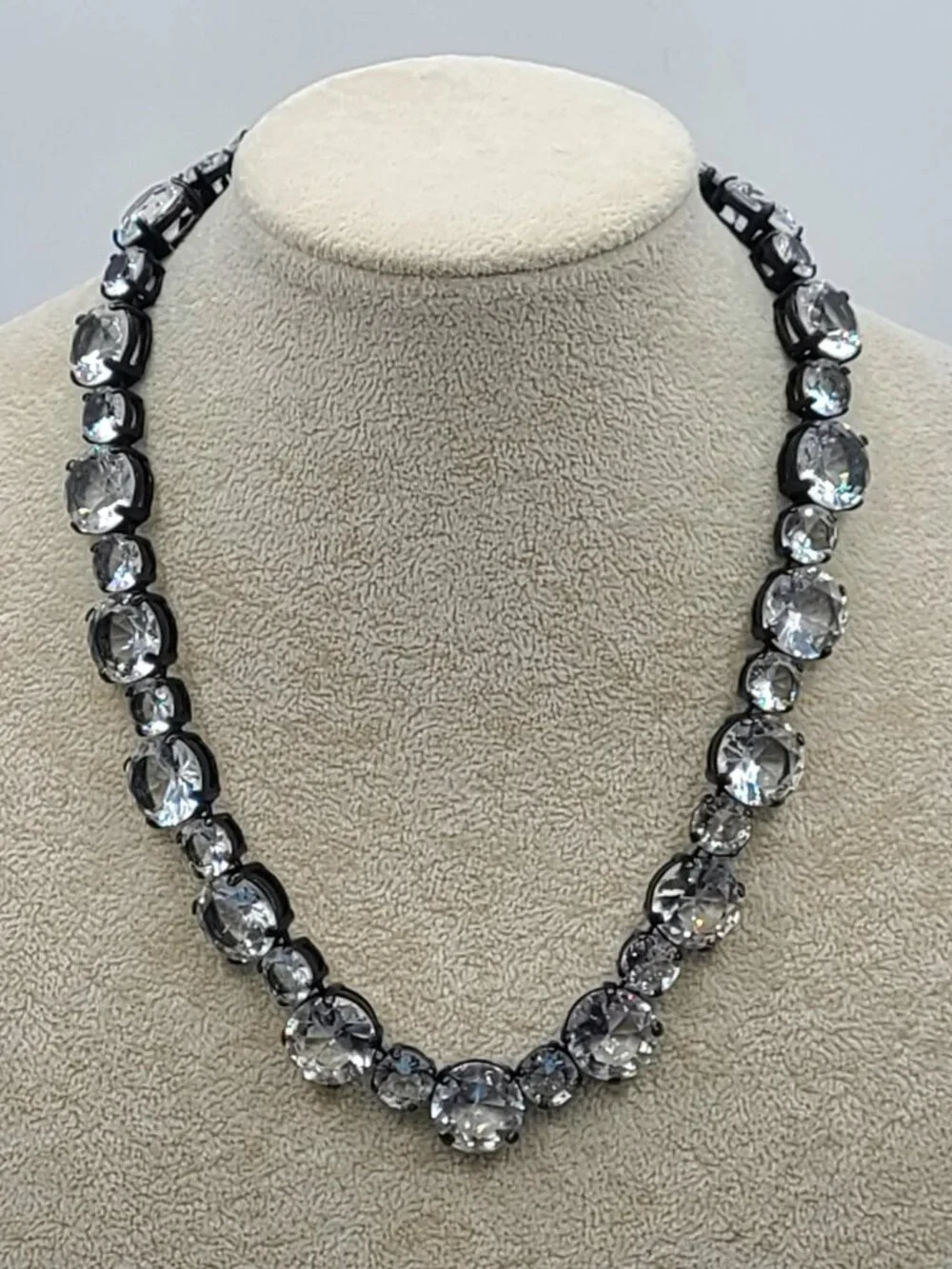 J Crew Crystal Necklace set in Gunmetal NWOT